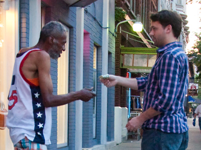 This is the same receiver as January 24, 2012, but a different giver.  He will be content to receive as long as others give.  He has learned not to ask from me.