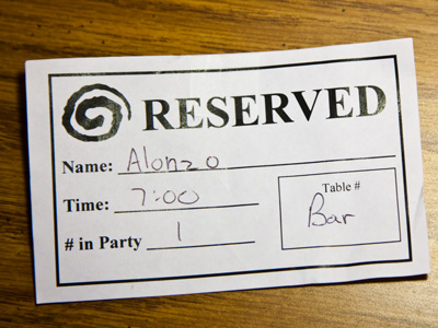 I had reserved a spot just in time for the music . . . 