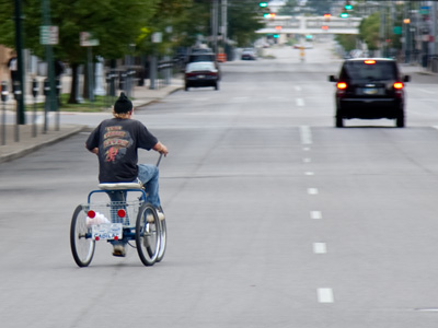 Lucky guy:  no gas tank to fill, no insurance to pay.