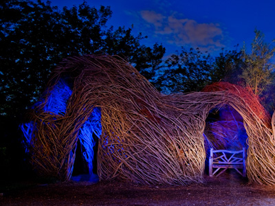 Patrick Dougherty`s stickwork sculpture at Wegerzyn.