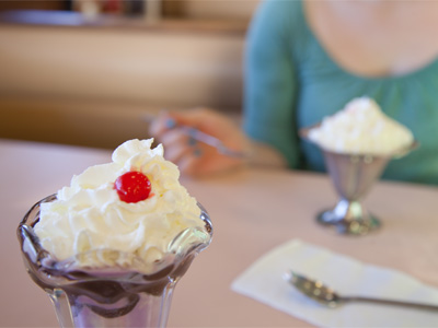 She limited herself to one scoop.  I had two.