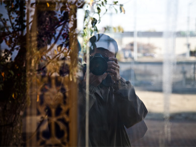 Window shopping at the antique store.