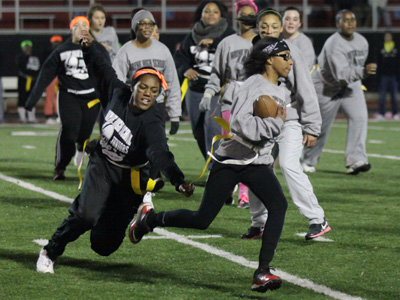 They are NOT playing powderpuff football outdoors when it`s below freezing.  I guess my photos prove that they are.