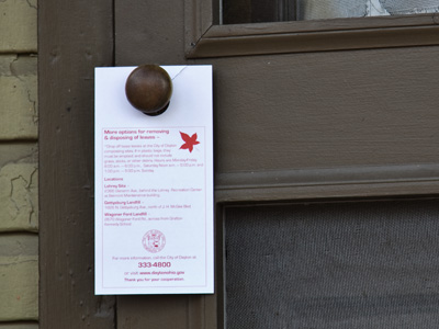 An ugly mess of leaves in your yard is just fine, but rake leaves to the curb and you`ll get a $75 fine from the city.  No good deed goes unpunished.