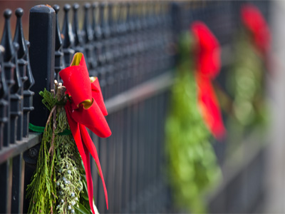 This fence says:  `Merry Christmas!  Go away!`