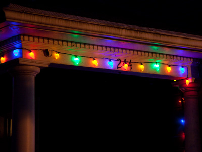 No gaudy displays in my neighborhood, thank goodness.