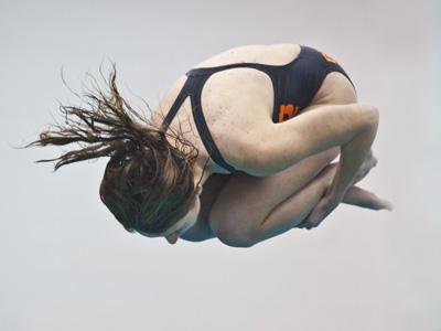 She probably used to jump up and down on her bed when she was little.  I tried it once and ended up in the hospital.