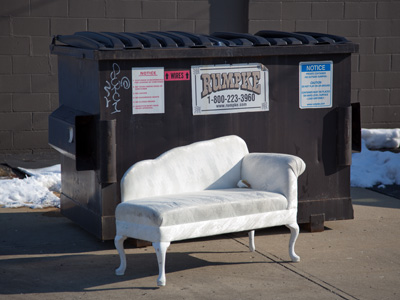 Another misbehaving couch had to be discarded today (see August 8, 2012).
