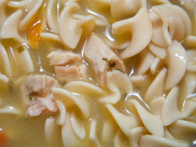 Chicken soup is very healthy -- unless you`re a chicken.