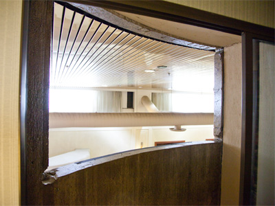 My balcony window had been cut using a massive drill.