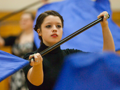 We interrupt this band concert for some color guard.