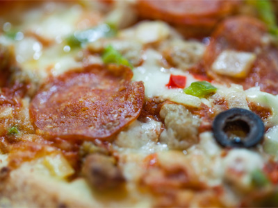 Simple pleasures:  supreme pizza.