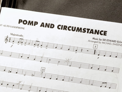 I`m back in the orchestra pit for yet another graduation.