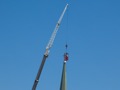 As I took this photo, the church bells were ringing 12:45.  I`m sure this workman knew what time it was all day long.