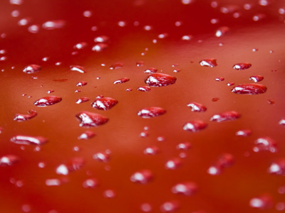 My freshly painted car repels raindrops.