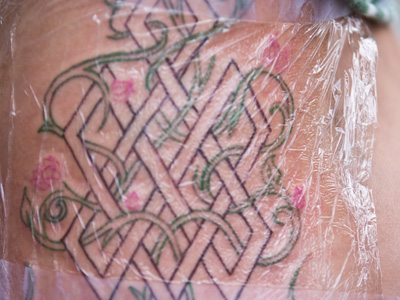 Saran wrap helps keep tattoos fresher longer.