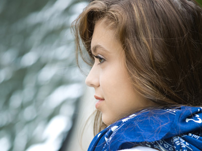 Posing for someone else.