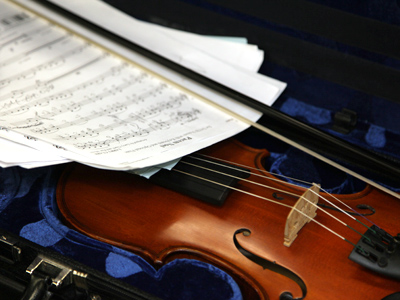 Tuning up for another Christmas concert.