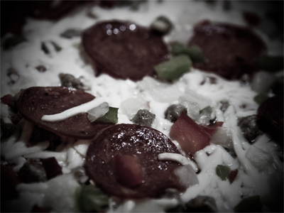 And then I ate a pizza -- which seems strangely dark.