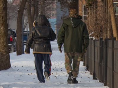 Here I am imagining I`m in some brutal Jack London story, and then this couple comes casually strolling by.