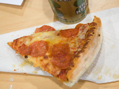 Pizza and caffeine:  must be something creative going on.