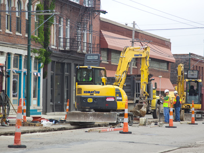 They`re building a road right in the middle of the street.