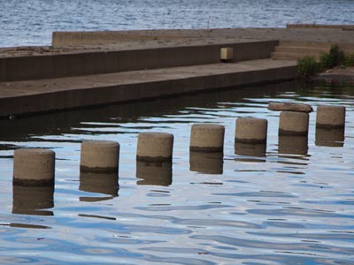 Sittin` by the dock of the bay.