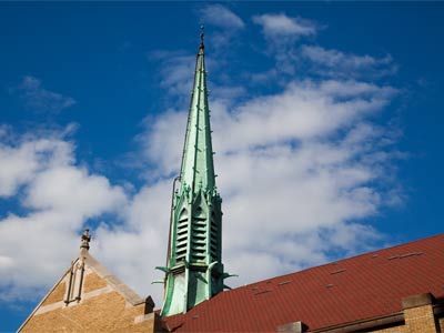 Not one of the spires you normally see in my daily photos.  This one is Baptist.