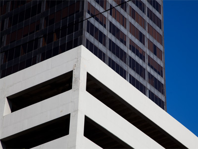 Walking to work on a sunny morning.