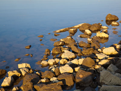 It was a challenge not to cast a shadow or fall in the river.