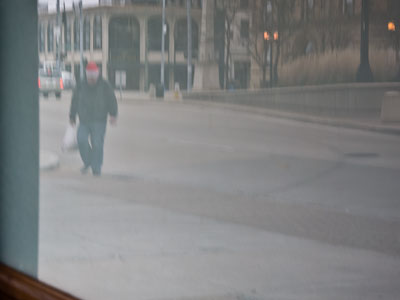 He was wearing a Santa hat that said `Naughty and Nice.`