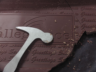 A chocolate bar so big it has to be broken with a hammer.