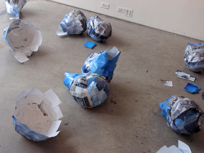 Someone else`s artwork on the floor.