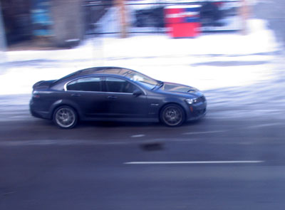 Looking out the window of the creepy parking garage.