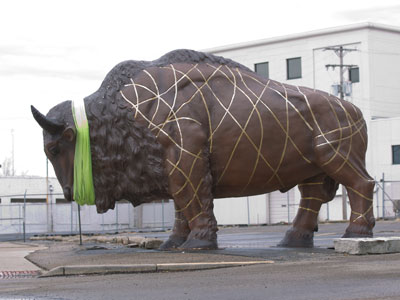 What did the buffalo say to his boy when he went away?  `Bison.`