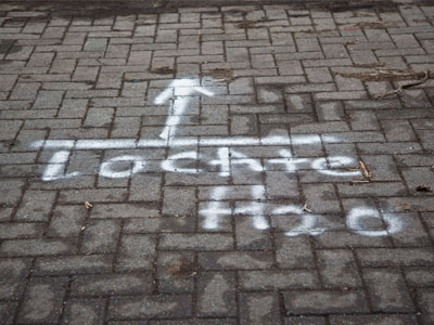 Walk in kitchen.  Go to sink.  Turn on faucet.