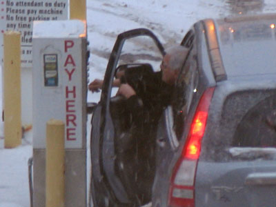 When it`s cold and snowing and a machine laughs at you.