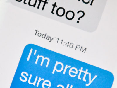 I send text messages, but I don`t say, `I texted you.`