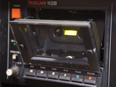 OBSOLETE OBJECTS:  cassette tape player.