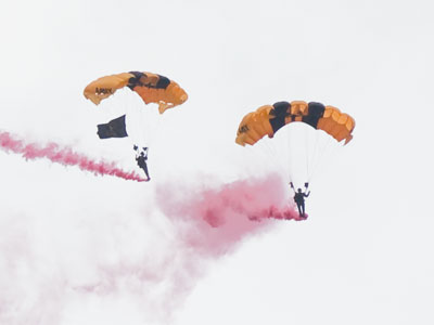 When an Army Ranger aircraft circles overhead with its side door open, just be patient and keep looking up.