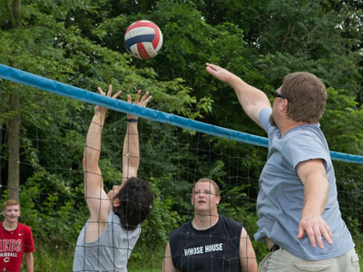 And then the most competitive family volleyball game I`ve ever witnessed.