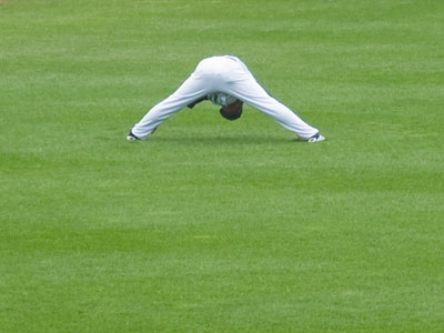 It gets boring in the outfield.