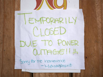 The restaurant across the street that HAS electricity is doing great business.