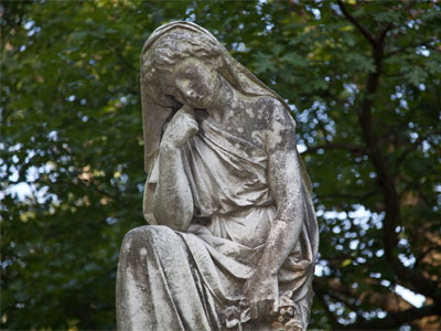 Happiness is the morning mist, but grief is made of stone.