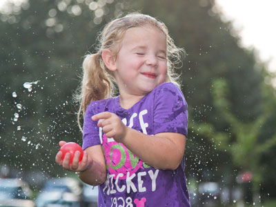 What better way to cool off than a water balloon fight?