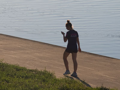 Golden sunset, glistening river, paddling ducks . . . but it`s more interesting to stare at an electronic device instead.