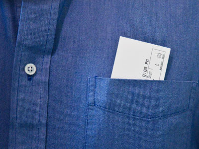 Judging from my pocket, it looks like I`m going to a concert after work, although I`d rather go home and relax.