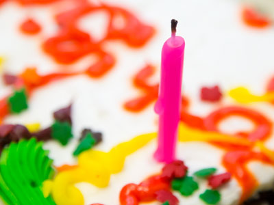 Larry is 50 years old, and his birthday cake is a week old.