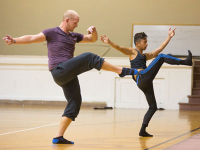 Team members alternated between dance and flag work.