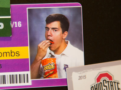 It appears that my nephew likes hot Cheetos.